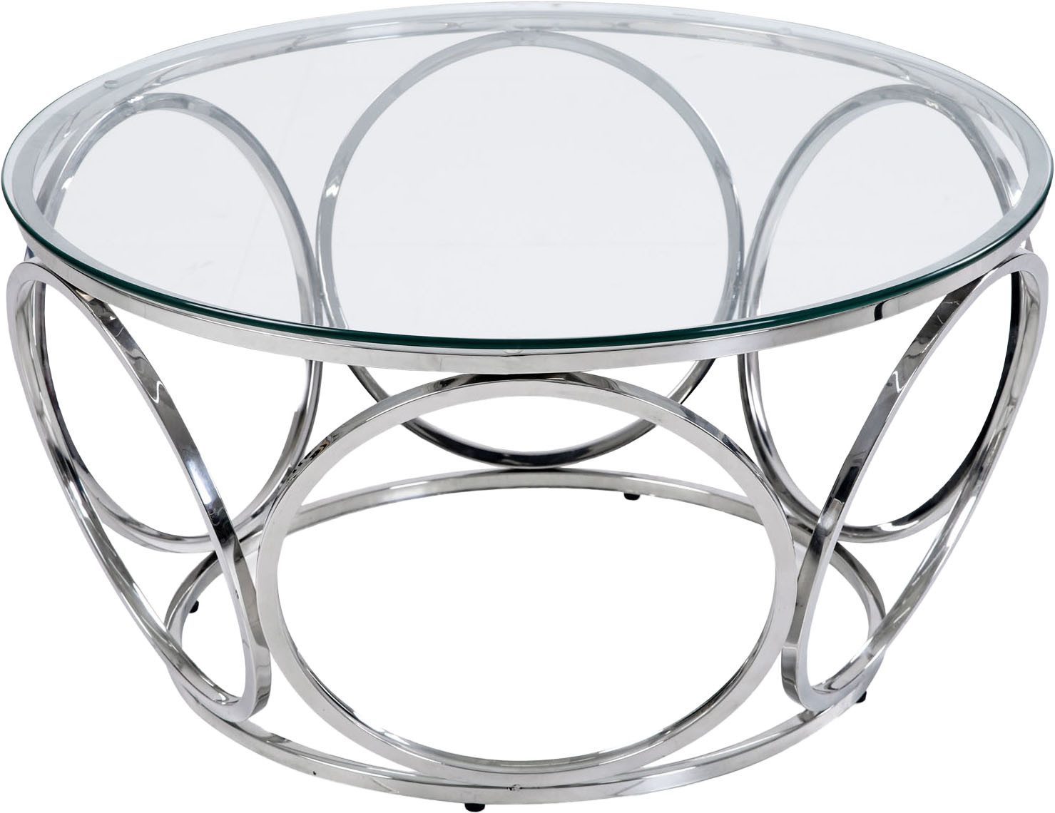 SalesFever Couchtisch Couchtisch im eleganten Stil, mit Design-Gestell aus Stainless Steel