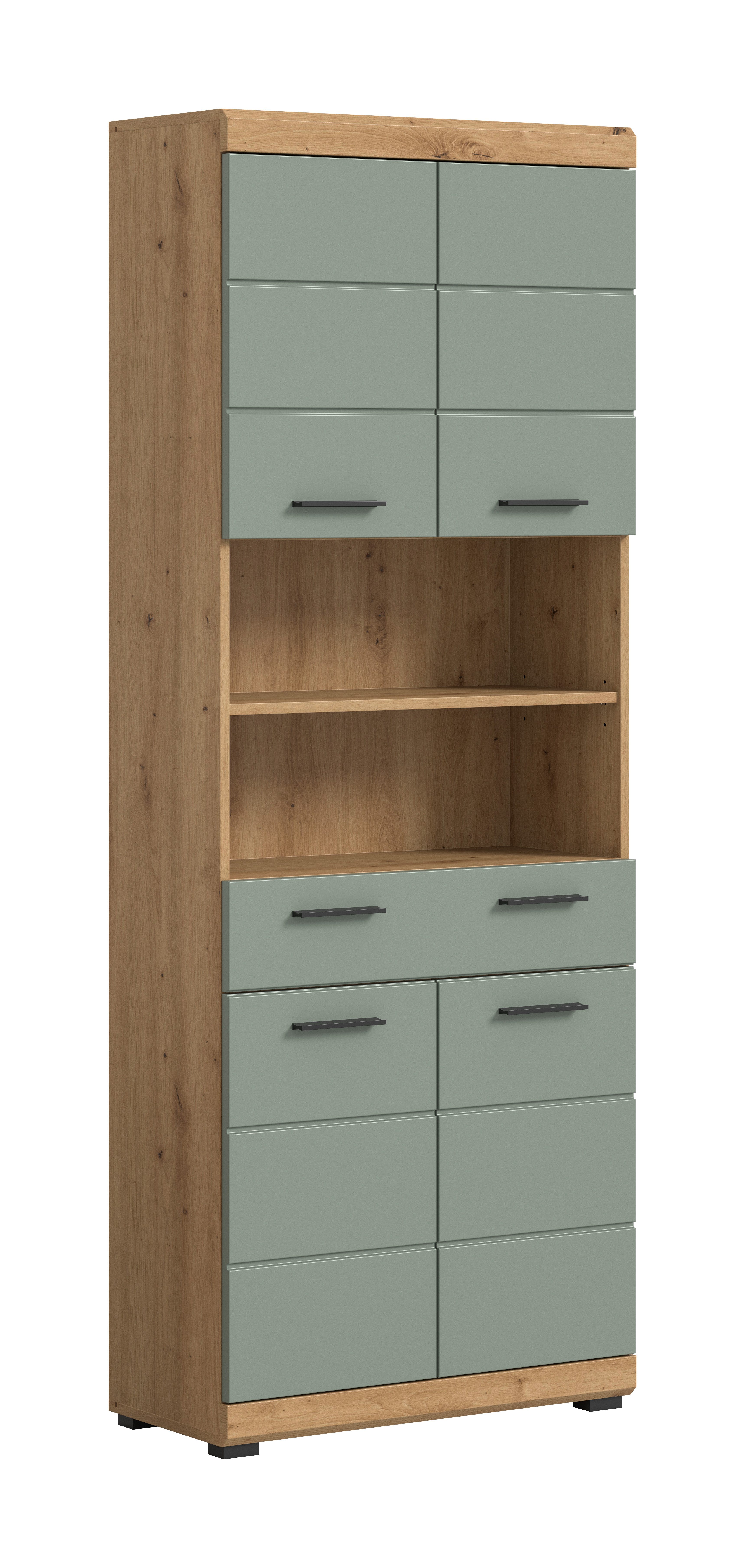 furnling Hochschrank Scott 4 Türen, 1 Schublade, 2 offene Fächer, Badmöbel, günstig online kaufen