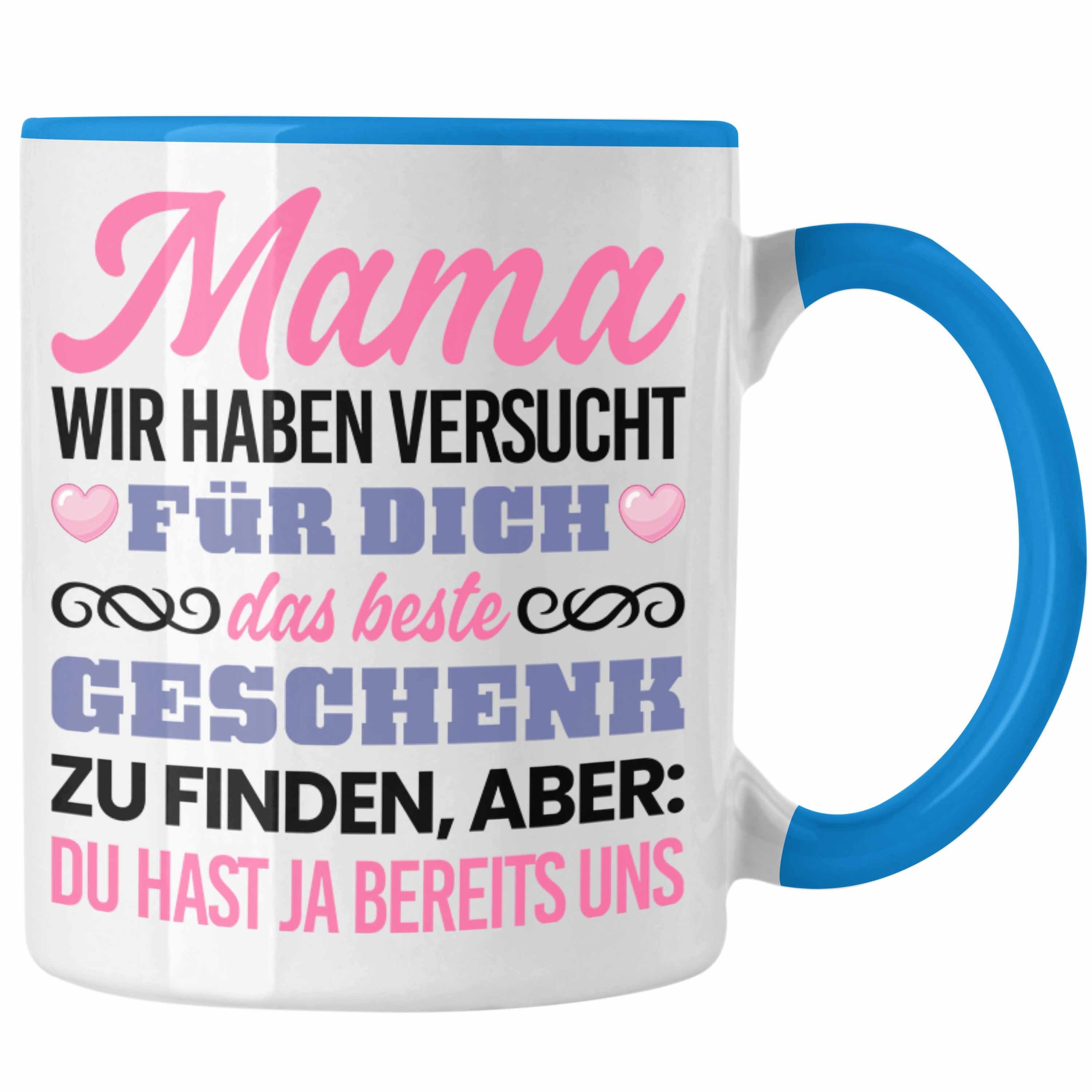 Trendation Tasse Mama Tasse Geschenk zum Muttertag Weihnachten Geburtstag Geschenkidee Blau