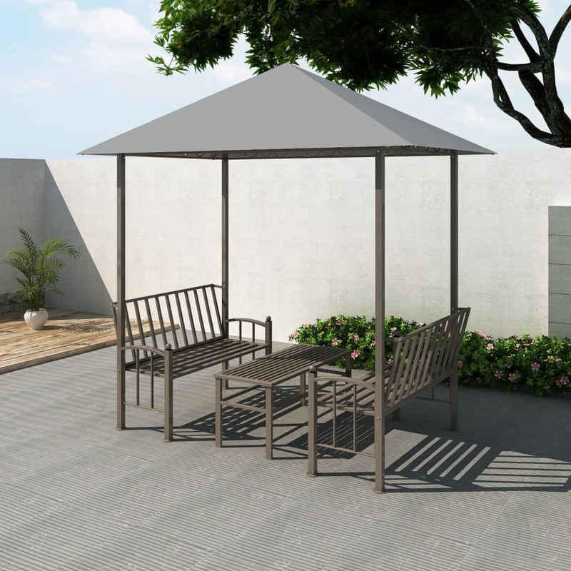 vidaXL Partyzelt Gartenpavillon mit Tisch und Bänken 2,5x1,5x2,4 m Anthrazit