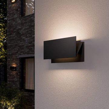 Lucande LED Außen-Wandleuchte Meja, LED-Leuchtmittel fest verbaut, warmweiß, Modern, Aluminium, Glas, grafit, inkl. Leuchtmittel