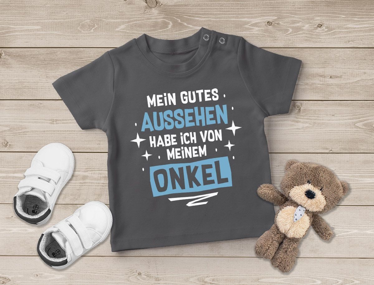 MoonWorks Print-Shirt Baby T-Shirt kurzarm Mein gutes Aussehen hab ich von meiner Tante /