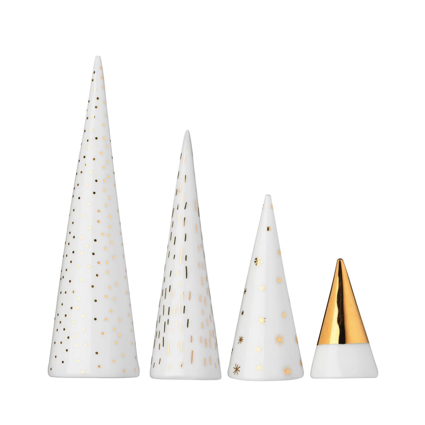 Räder Design Dekofigur WINTERZEIT Kleiner Winterwald Gold 4 stk.