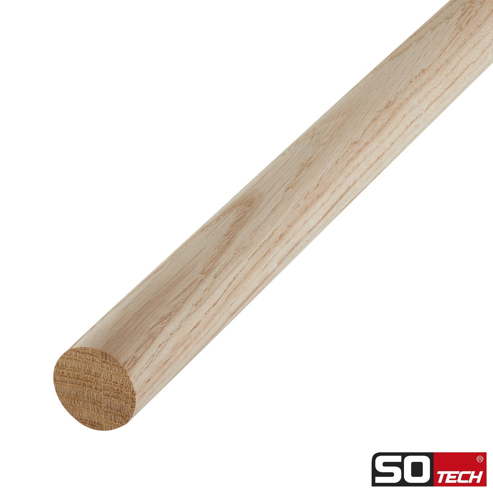 SO-TECH® Kleiderstange Garderobenstange Rundstab Holzstab zum Basteln Ø 30 mm Eiche (Spar-Set, 10 St), Länge: 50 cm – Bild 2 von 5