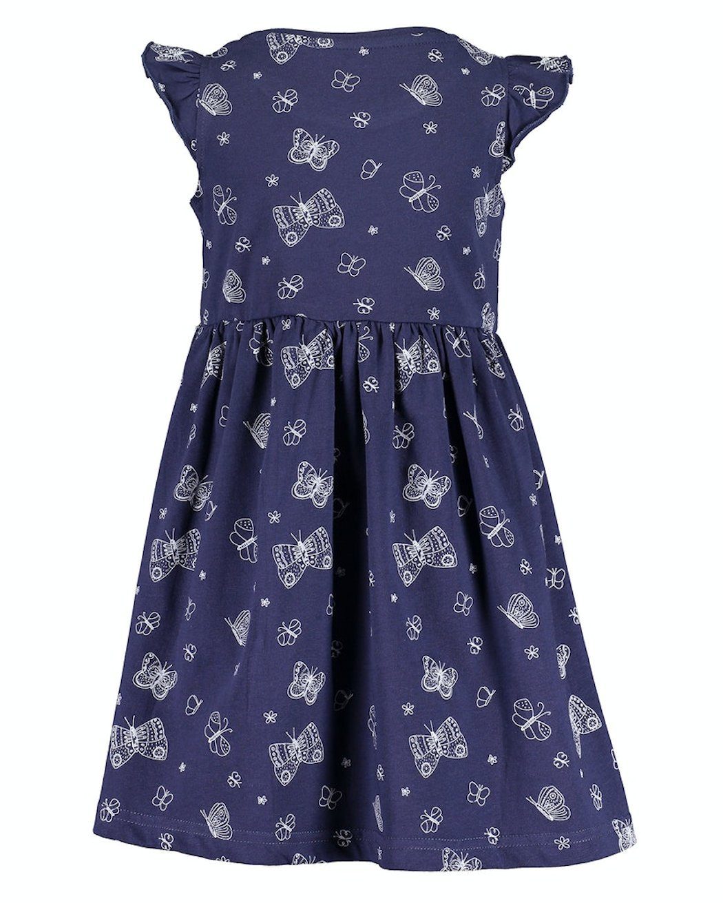 Blue blau Blue Seven Schlupfkleid marine Kleid (1-tlg) Seven A-Linien-Kleid Shirtkleid Schmetterlinge