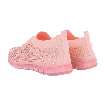 Ital-Design Damen Low-Top Freizeit Sneaker (85960015) Flach Sneakers Low in Rosa