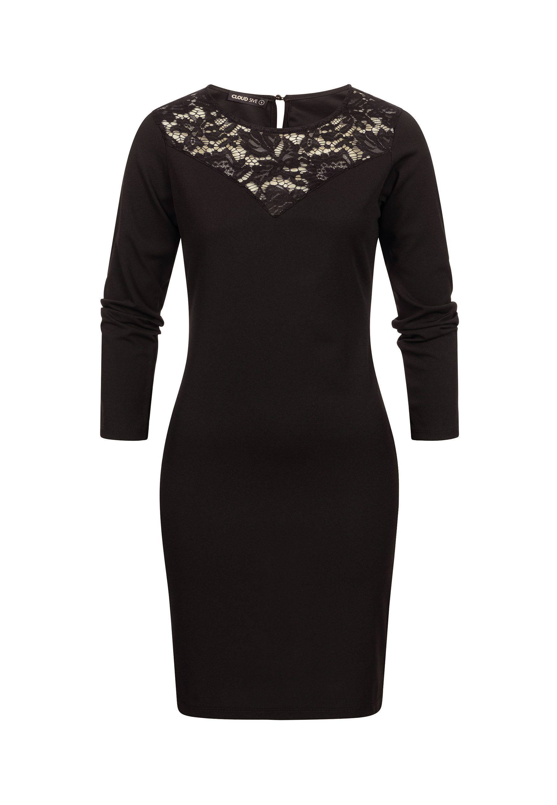 CLOUD 5IVE A-Linien-Kleid CLOUD 5IVE Long Sleeve Dress with lace inset (1-tlg)