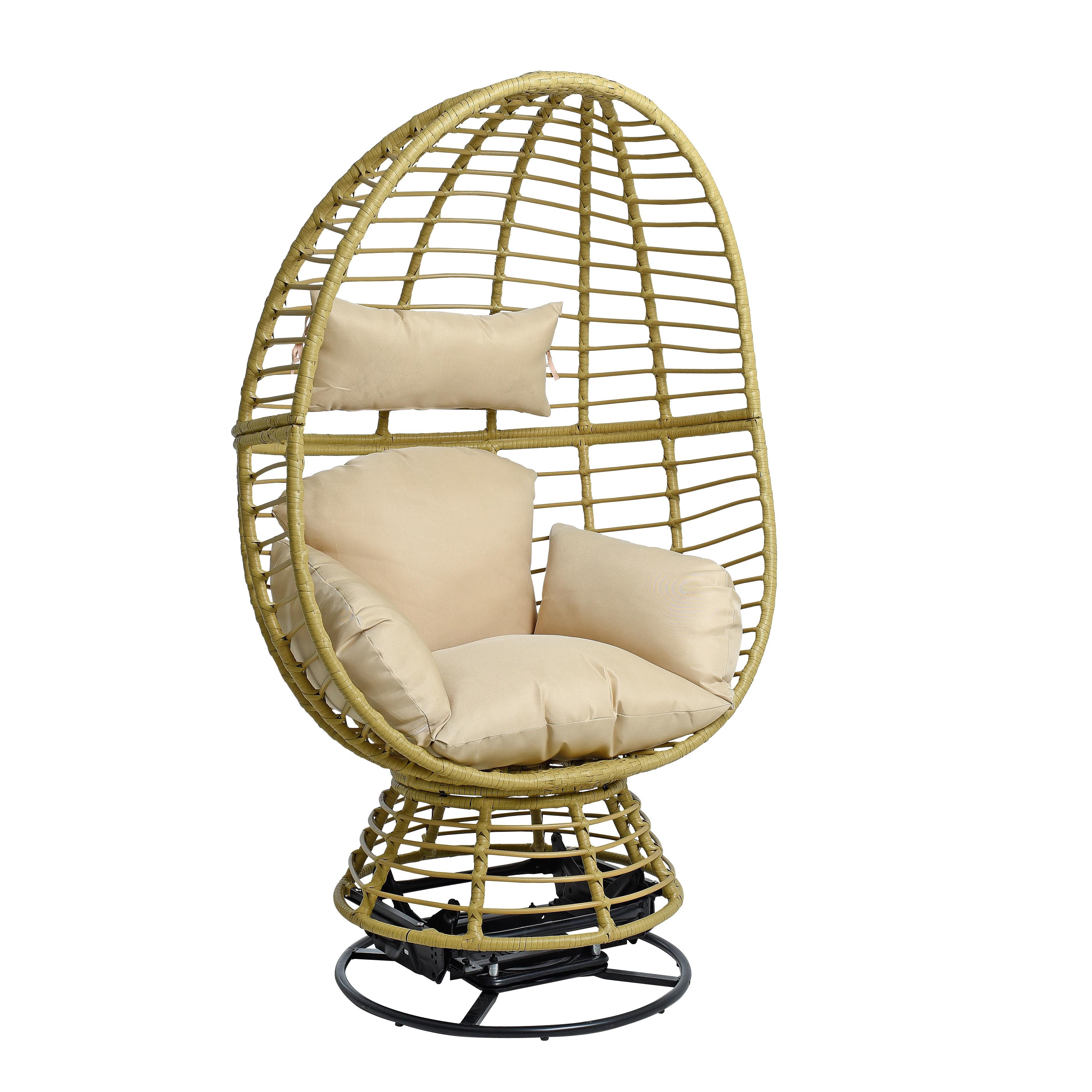 ESTEXO Gartensessel Polyrattan Loungesessel Schwingsessel Rattan Sessel Relaxsessel Stuh