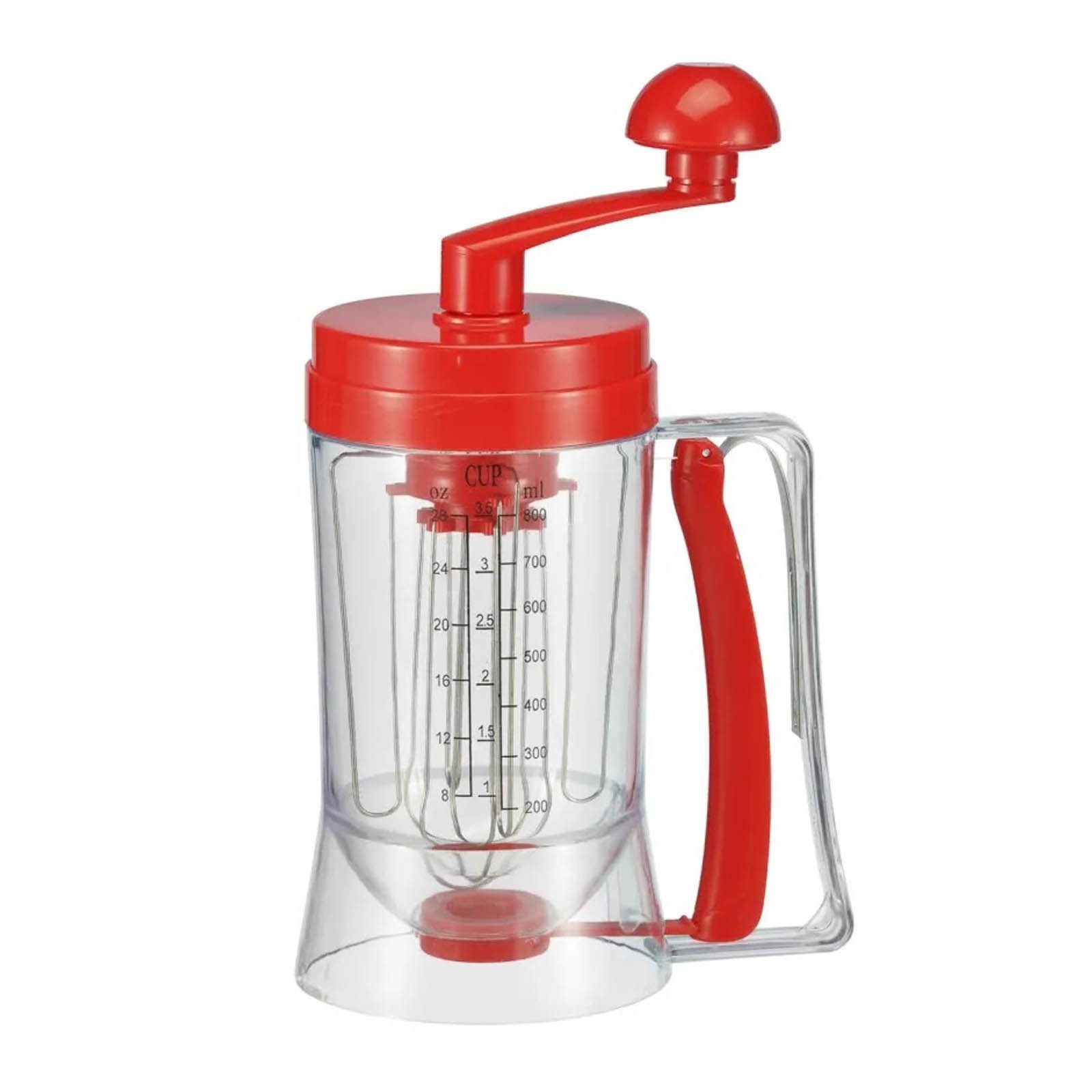 HAC24 Teigportionierer Teigdosierer Teig Dosierer Spender Behälter, 3in1 Teigspender Messbecher Mixer Skala 800 ml