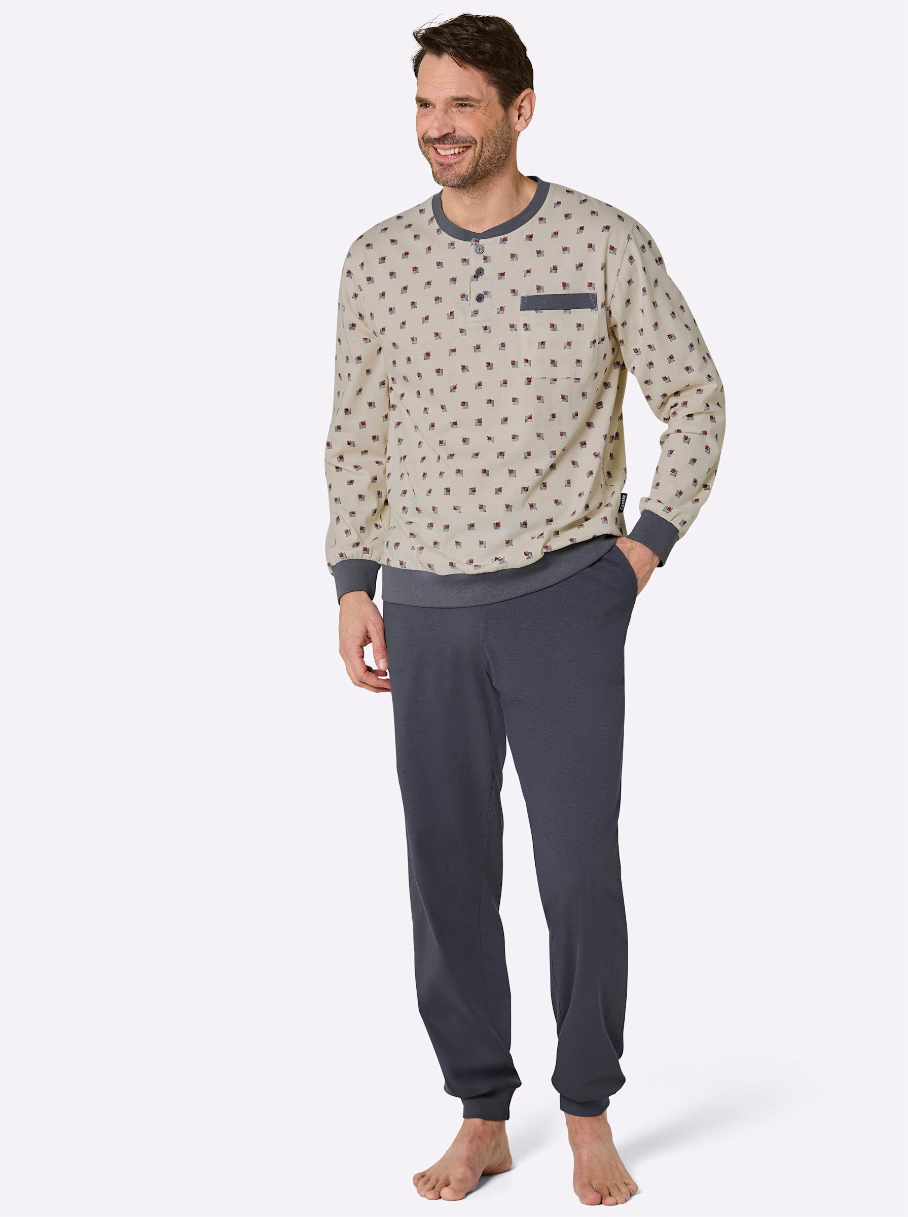 Comte Schlafanzug Schlafanzug Langarm
