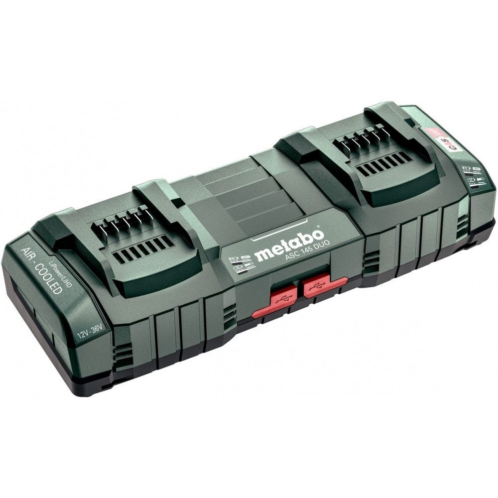 metabo Metabo ASC 145 DUO, 12-3 Akku-Ladegerät Smartphone-Ladegerät (Schnellladung in 30 Minuten, Schnellladung in 30 Minuten)