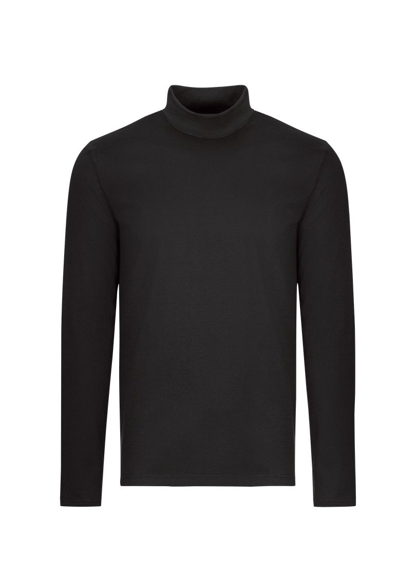 Trigema Longsleeve TRIGEMA Langarm Shirt mit Stehkragen (1-tlg)