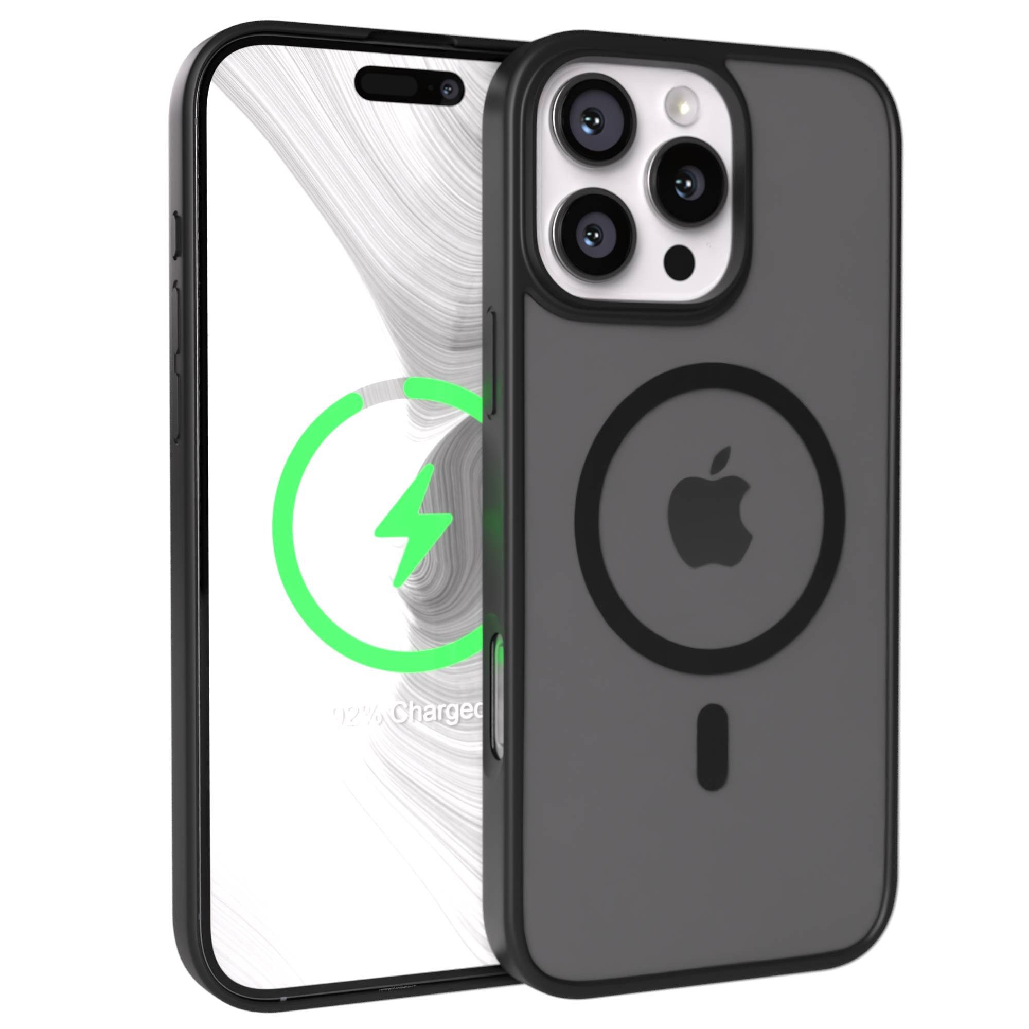EAZY CASE Handyhülle Outdoor Case MagSafe für Apple iPhone 16 Pro Max 6,9 Zoll, Outdoor Handy Hülle Slim Cover Silicon Case Bumper Outdoorcase Schwarz