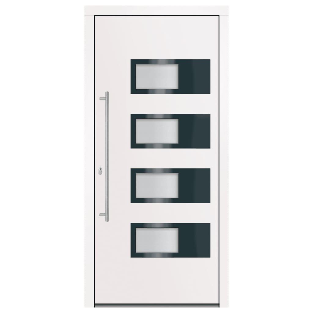 vidaXL Haustür Haustür Weiß 100x210 cm Aluminium und PVC (1-St)