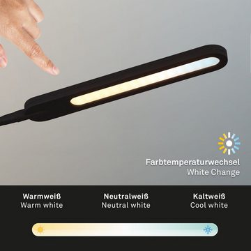 Briloner Leuchten LED Stehlampe 1389-015, dimmbar, CCT Farbtemperatursteuerung, Touch, schwenkbar, Speicherfunktion, LED fest verbaut, Kaltweiß, Neutralweiß, Tageslichtweiß, Warmweiß, Stehleuchte, 183cm, Schwarz, 8W, Wohnzimmer, Schlafzimmer, Flur, Büro