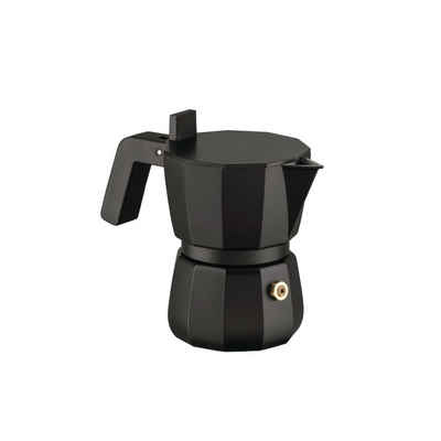 Alessi Espressokocher Moka Schwarz für 1 Tasse, 0,07l Kaffeekanne