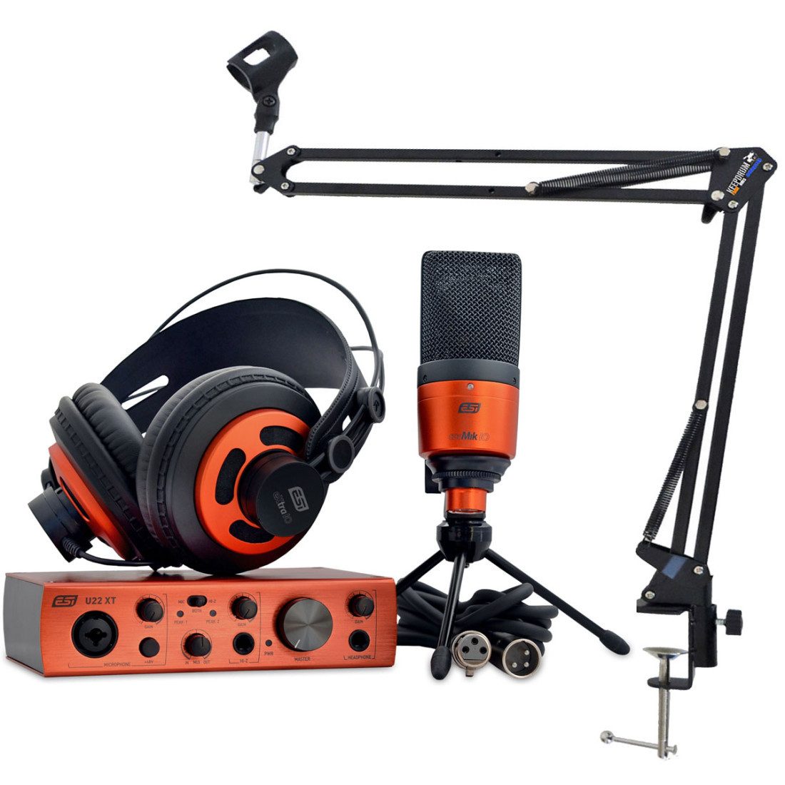 ESI U22 XT CosMik Set Recording Set mit Gelenkarm Digitales Aufnahmegerät