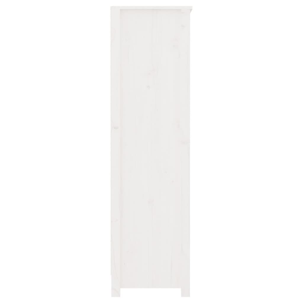 furnicato Bücherregal Weiß 80x35x126 cm Kiefer Massivholz