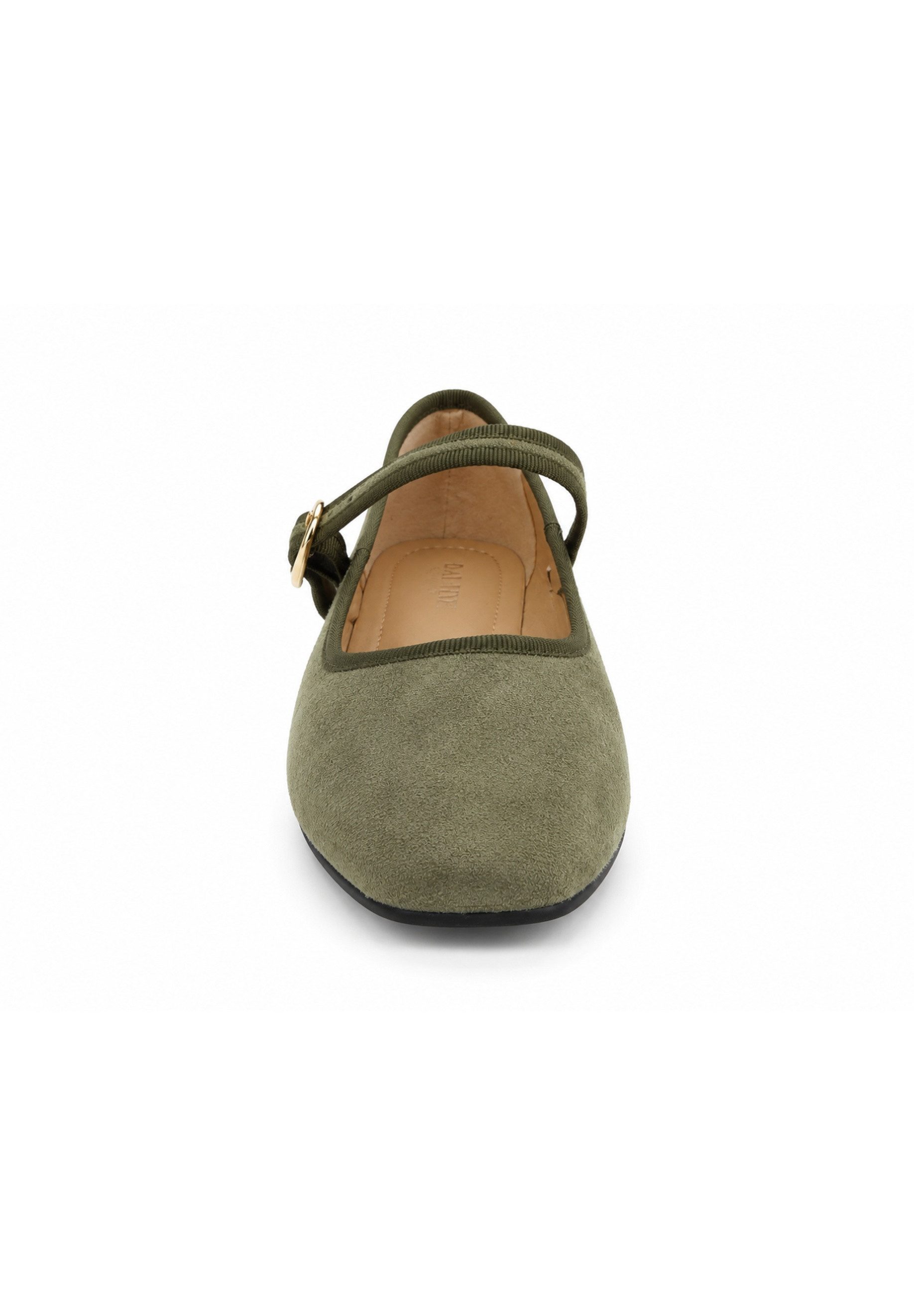 Day Vine Retro Muse Mary-Jane-Ballerinas mit Veloursoptik und goldener Schnalle Ballerina