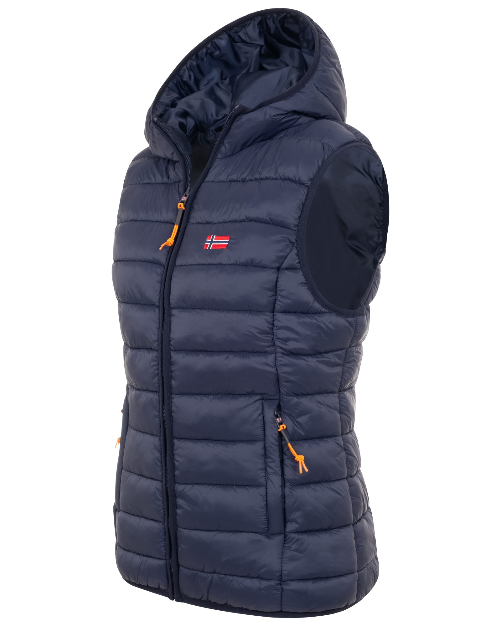 Geographical Norway Steppweste Damen Steppweste mit Kapuze sportlich Übergangs Weste Herbst Winter