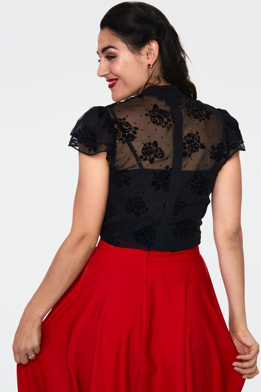 Voodoo Vixen Blusenshirt Beza Black Floral günstig online kaufen