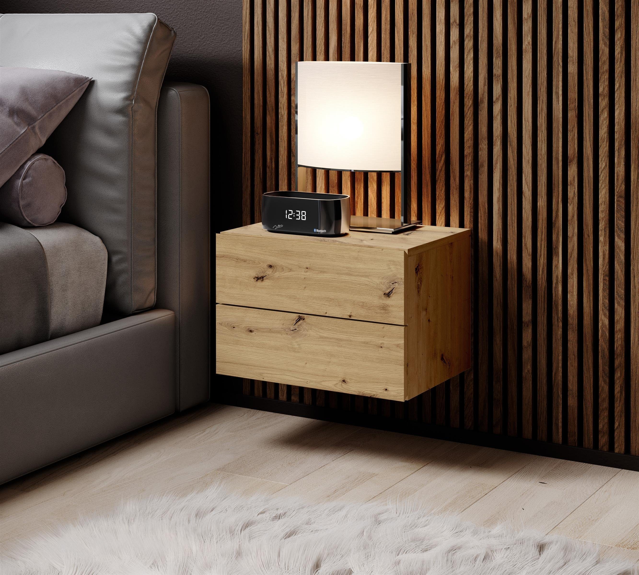 möbelando Nachtkommode Cabo, 42 x 28 x 30 cm (B/H/T)