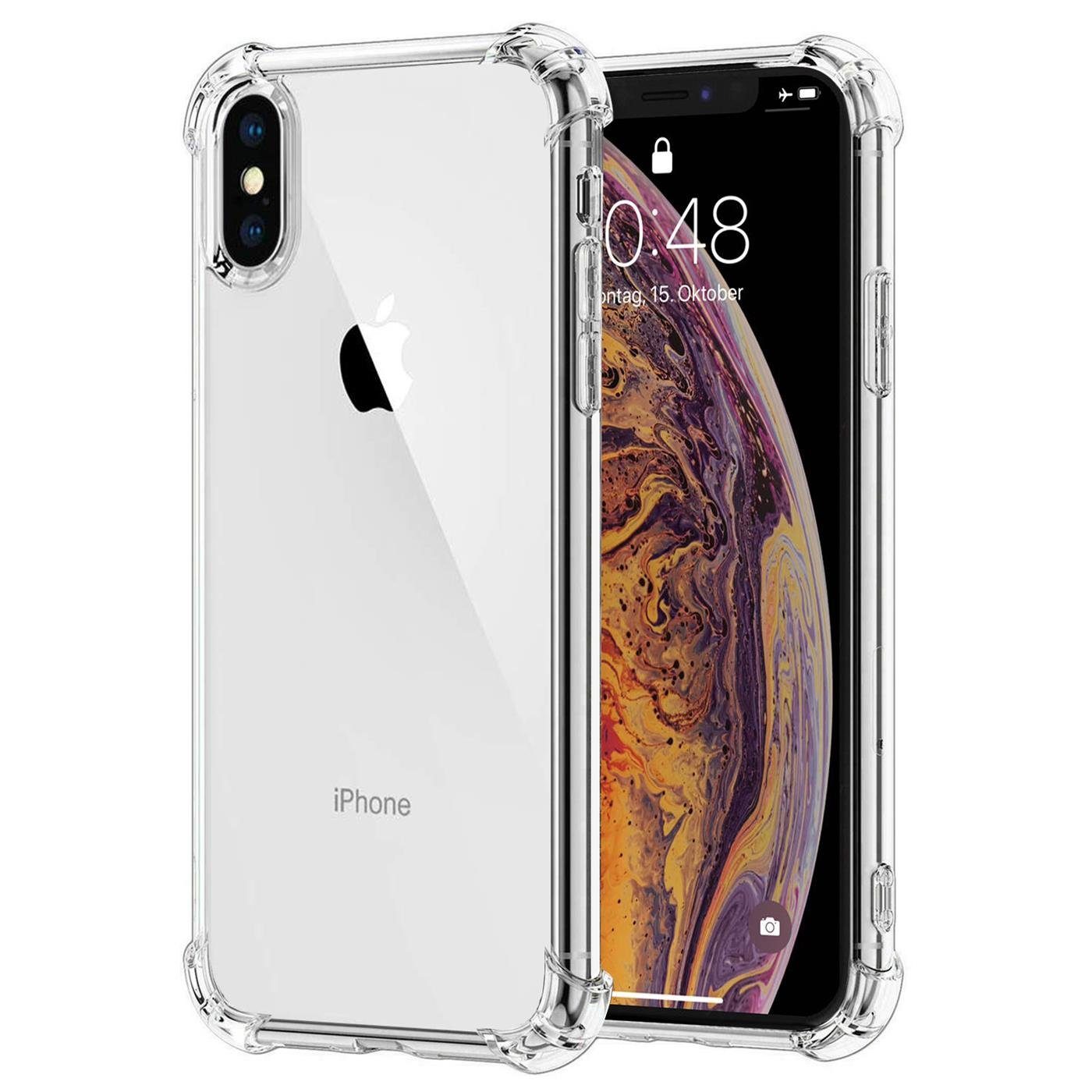 CoolGadget Handyhülle Anti Shock Rugged Case für Apple iPhone XS Max 6,5 Zoll, Slim Cover mit Kantenschutz Schutzhülle für iPhone XS Max Transparent