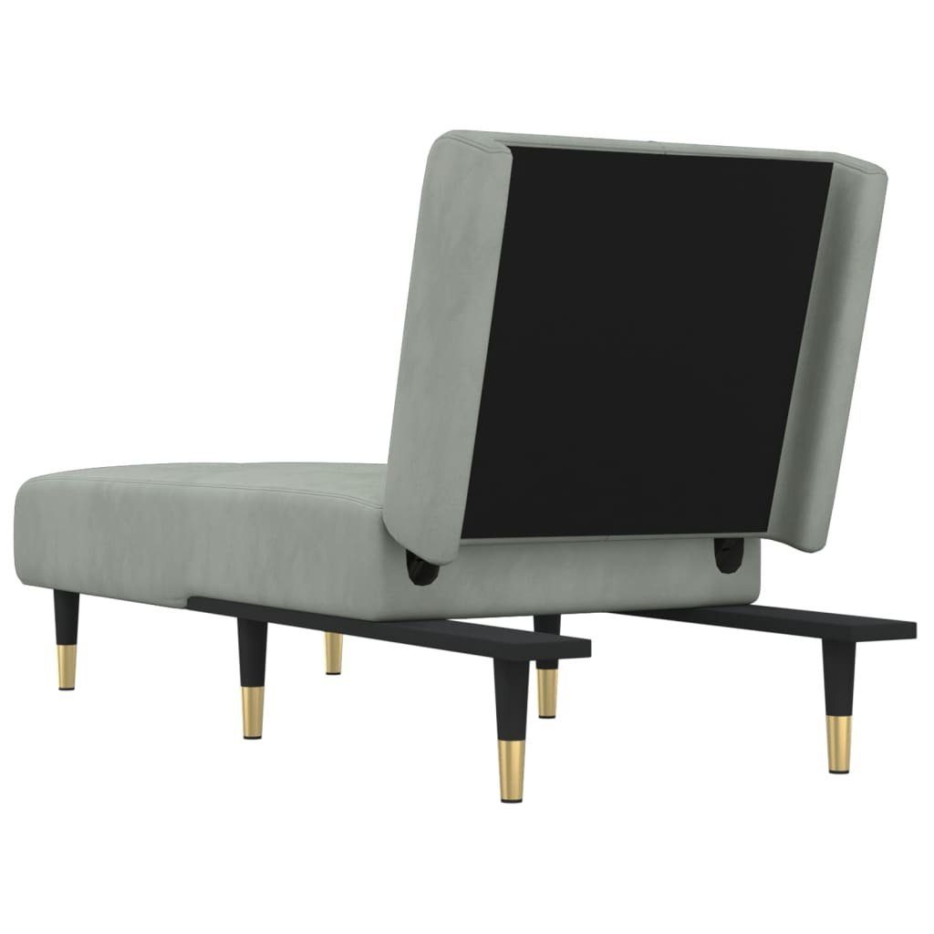 1 Teile Chaiselongue vidaXL Samt, Hellgrau Chaiselongue