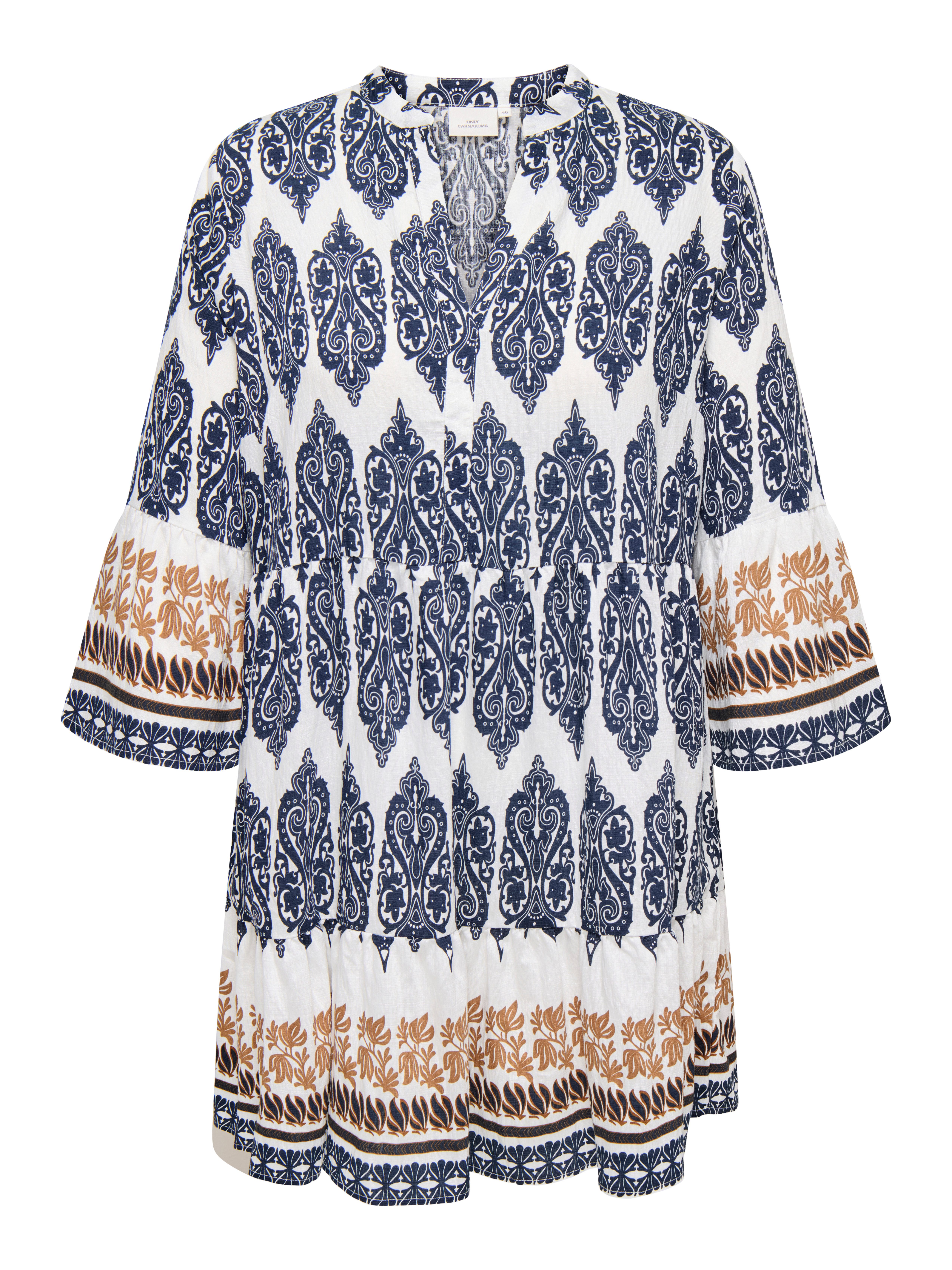 ONLY CARMAKOMA Blusenkleid CARHAVANA LIFE 3/4 TUNIC DRESS AOP günstig online kaufen