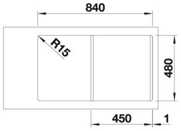 Blanco Edelstahlspüle LEMIS 45 S-IF, eckig, 50/86 cm, (1 St), zum wechselseitigen Einbau geeignet