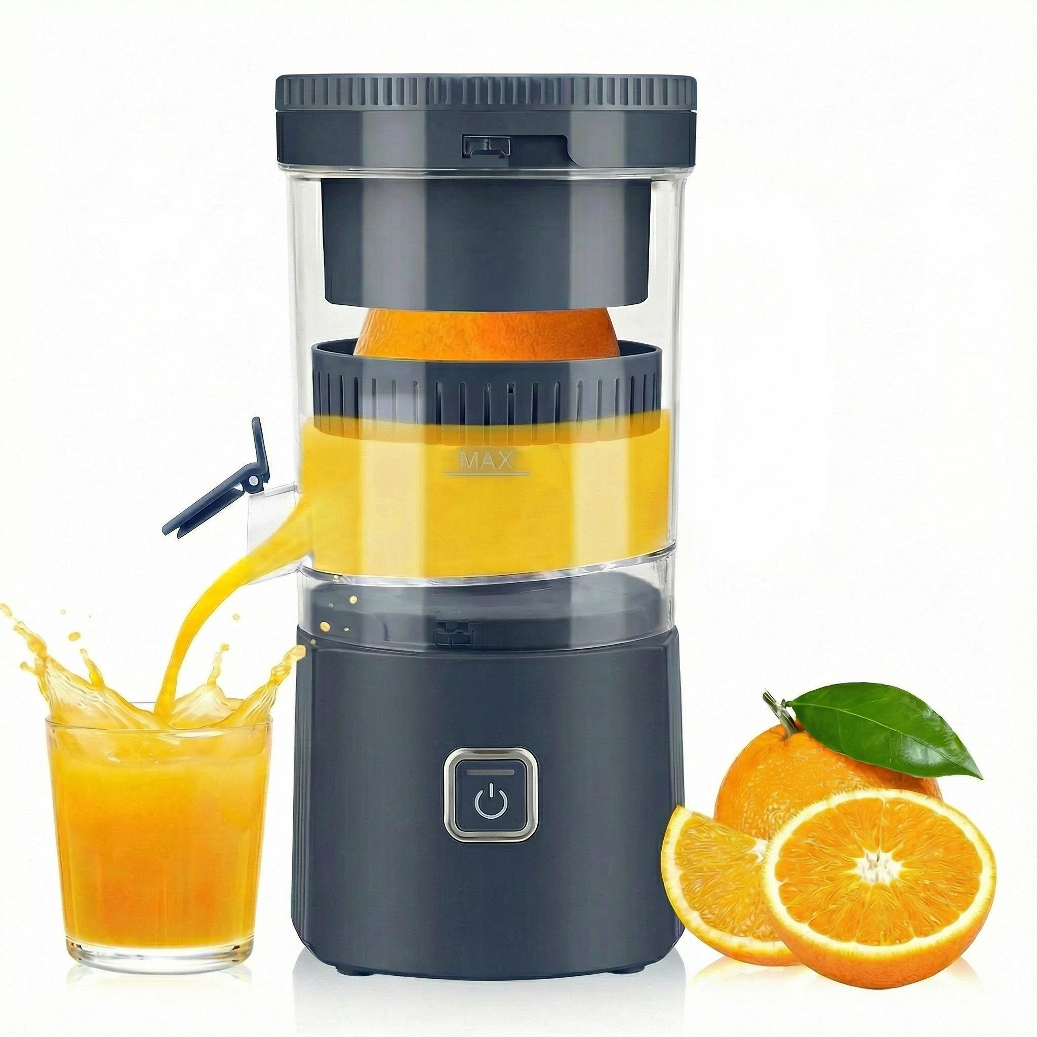 SWGOTA Zitruspresse elektrische Saftpresse für Büro, Reise und Picknick, Limetten & Orangenpresse mit tropffreier Düse, ABS-Material, BPA frei