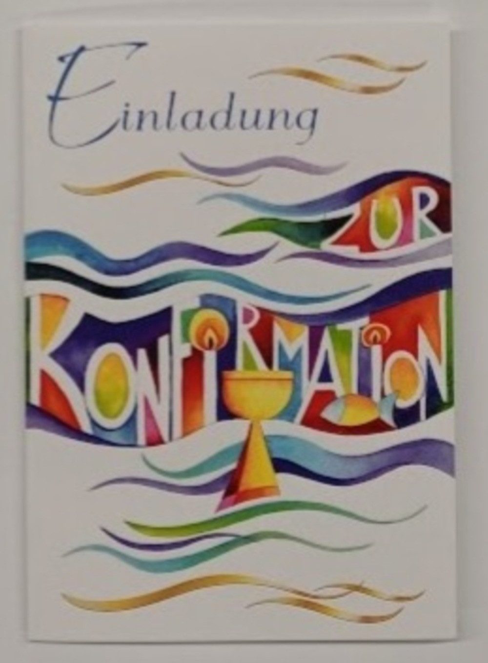 LYSCO Einladungskarten 10 Einladungen zur Konfirmation Traube Kreuz Kelch Evangelische Kirche, Heilige Messe Eucharistie Leib Christi Christus Feier Fest