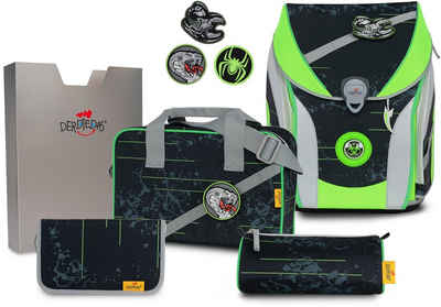 DerDieDas® Schulranzen ErgoFlex MAX Buttons - Scorpio (Set), mit 3 Buttons; enthält recyceltes Material (Global Recycled Standard)