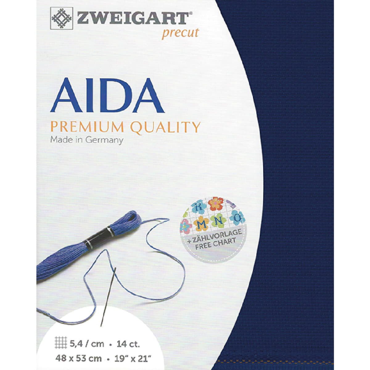 Zweigart Kreativset AIDA Zweigart Precut 14 ct. Stern-Aida 3706 Farbe nachtblau, 48x53 cm, (embroidery kit by Marussia)
