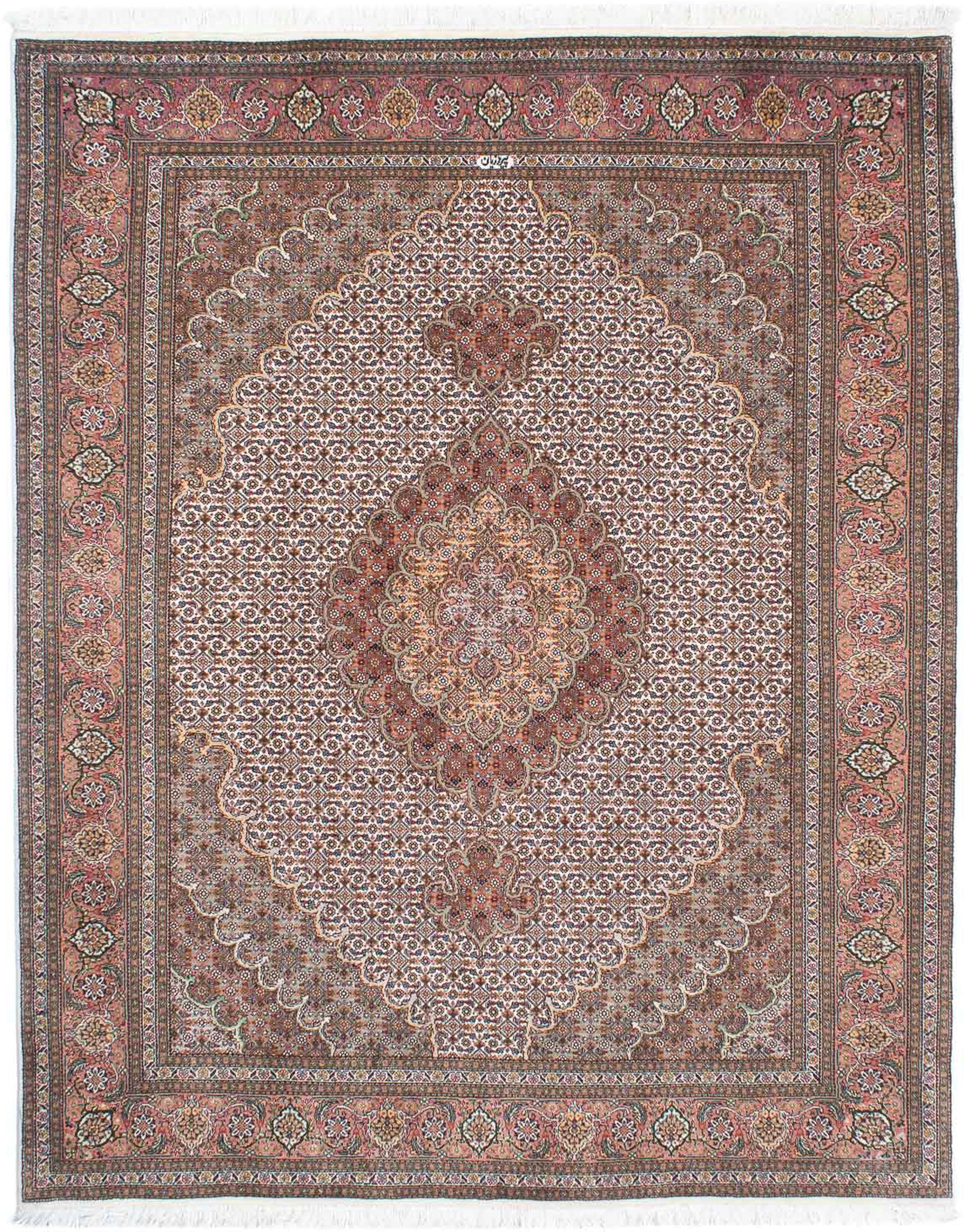 Orientteppich Perser - x 198 morgenland, Einzelstück Handgeknüpft, rechteckig, mit hellbraun, cm Zertifikat - 10 mm, - Höhe: 152 Wohnzimmer, Täbriz