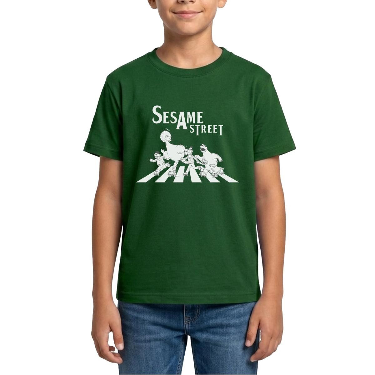 T-Shirt Sesamstraße Zebrastreifen Klassiker Teenager T-Shirt