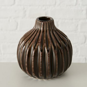 BOLTZE Dekovase Vase im 3er Set im Shabby Chic Look aus Keramik Blumenvase Schwarz