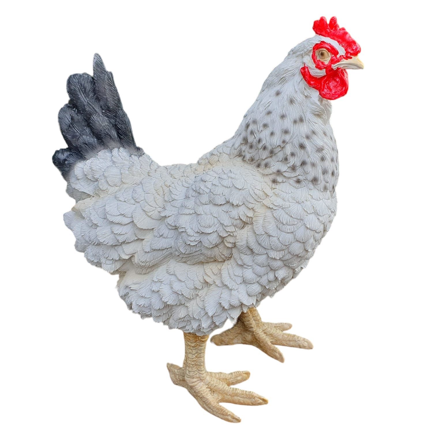 Aspinaworld Gartenfigur Huhn Figur stehend weiß 36 cm – für Beet oder Steingarten