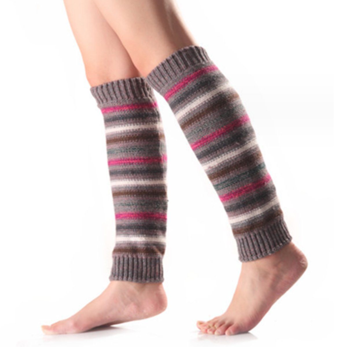 Jormftte Beinstulpen Damen Beinwärmer,Böhmischer Stil,Winter Warmers Abdeckung Socken Dunkelgrau