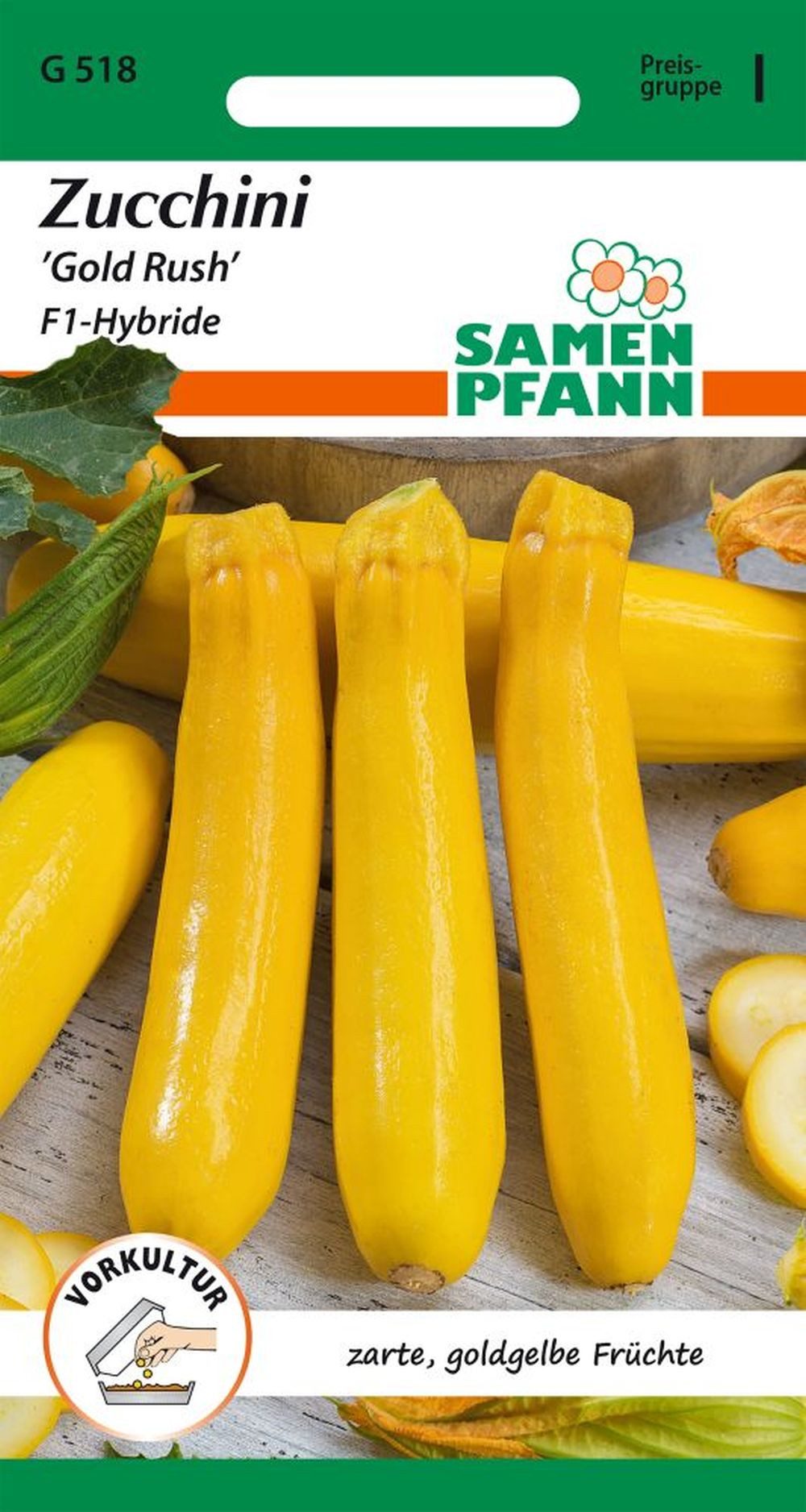 SAMEN PFANN Gemüsesamen Zucchini, Gold Rush F1 - Saatgut Zucchini-Samen Samen, Cucurbita pepo