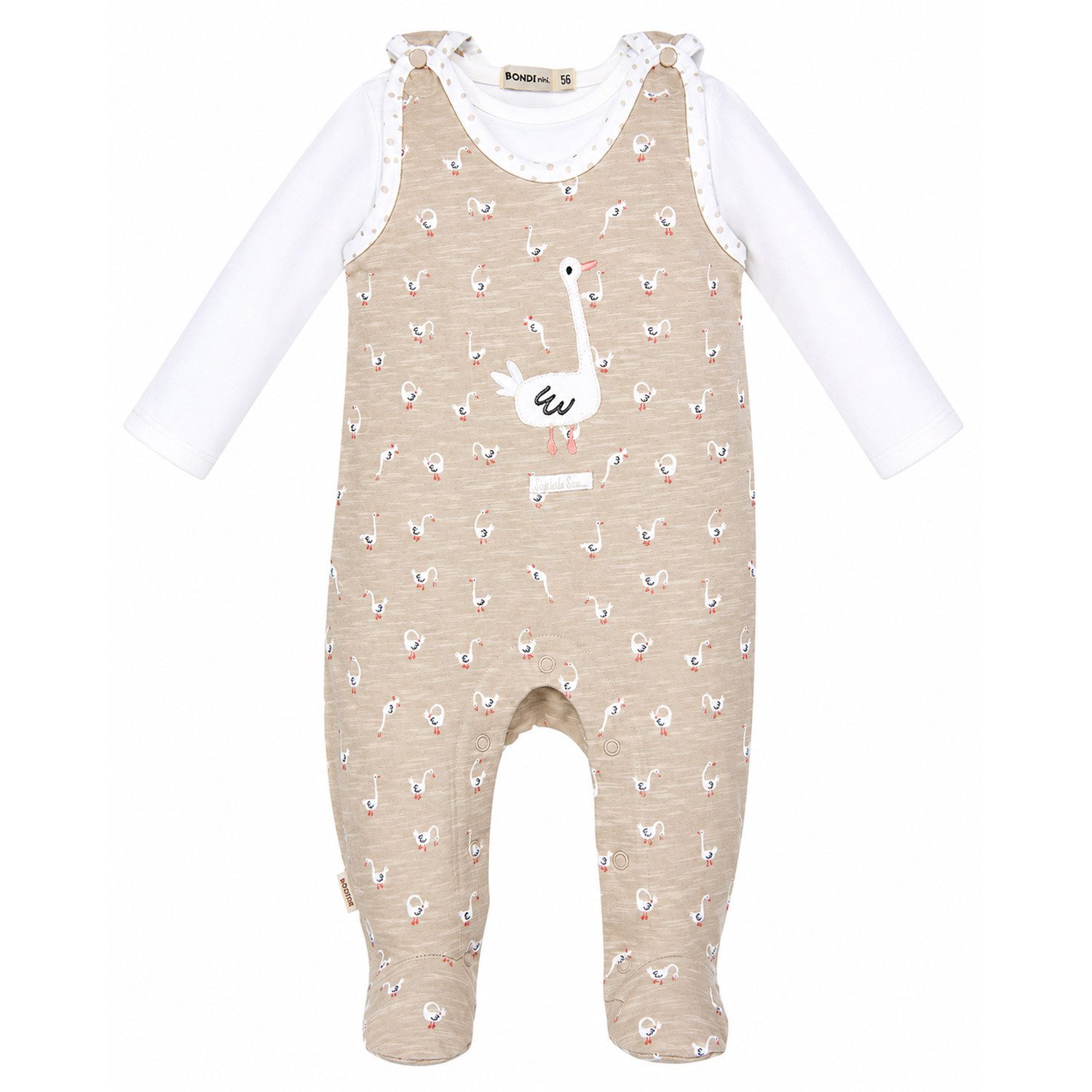 BONDI Strampler Strampler 'Gänschen' 93959, Beige - Babystrampela