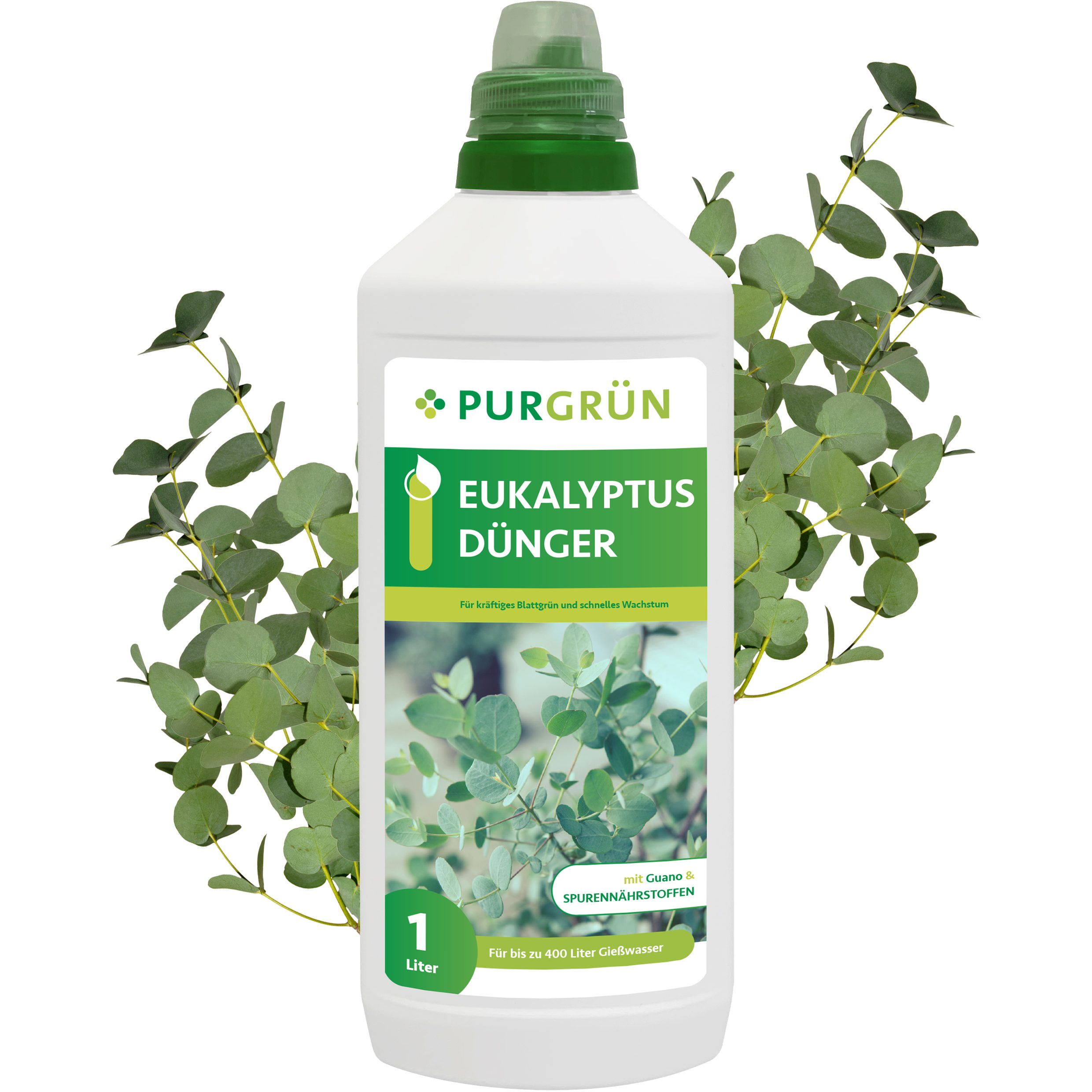 Gartendünger Purgrün Eukalyptus Dünger, NPK 10+4+6, stärkt Widerstandskraft, 1L