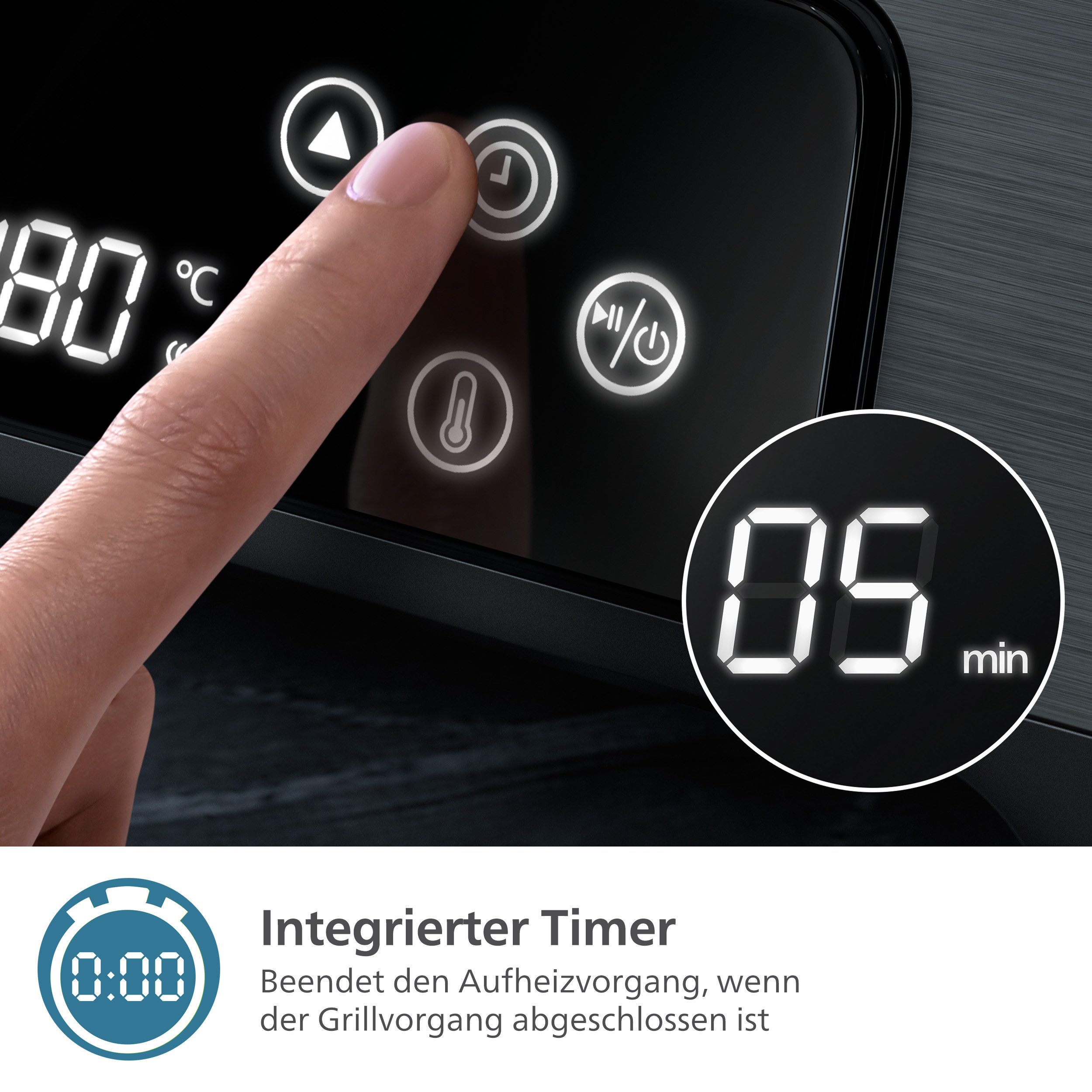 Philips Kontaktgrill 7000 Series HD6307/70 mit digitaler Temperatureinstellung, 2200 W, 8 voreingestellten Funktionen, und verstellbaren, abnehmbaren Platten – Bild 4 von 5