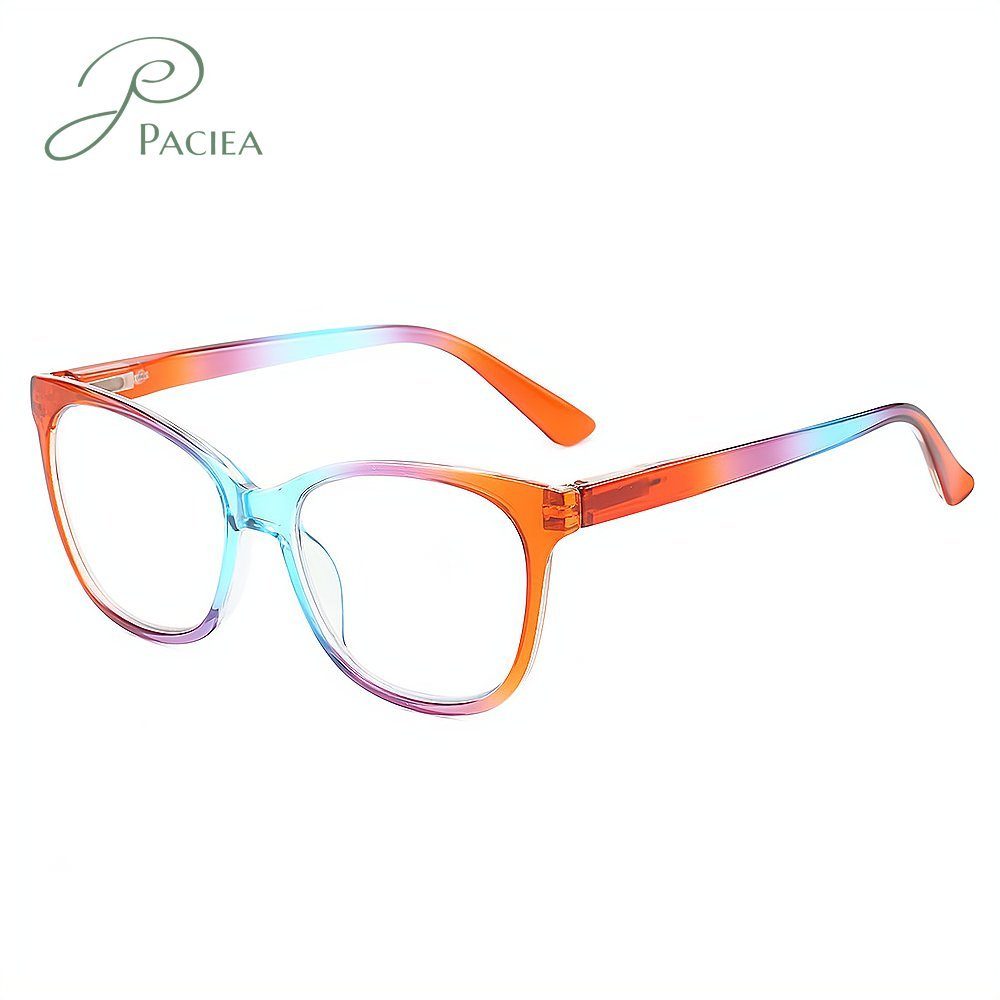 PACIEA Lesebrille Mode bedruckte Rahmen anti blaue presbyopische Gläser rot