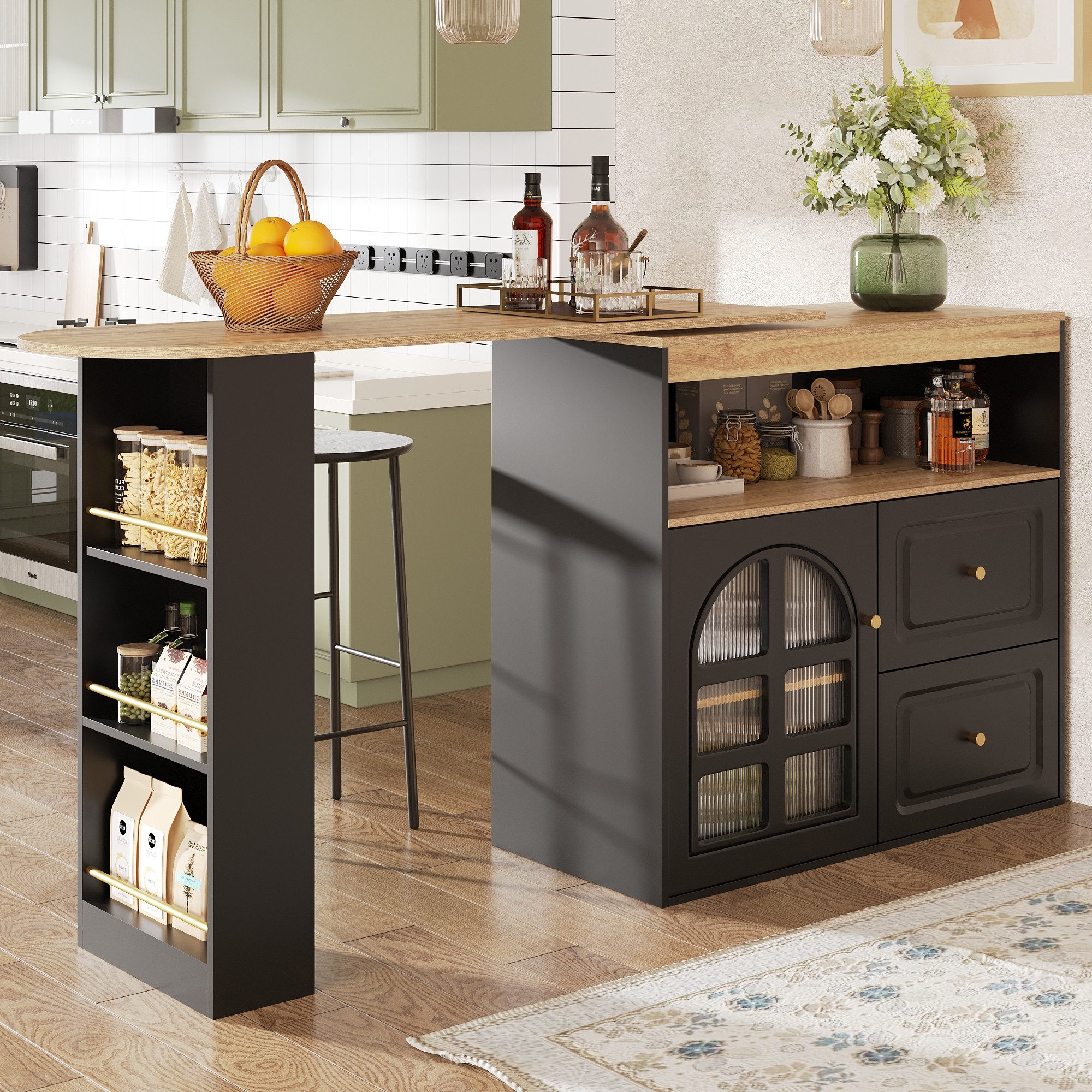 Flieks Bartisch 360° drehbar Stehtisch mit Kommode (1-St., mit verstellbare günstig online kaufen