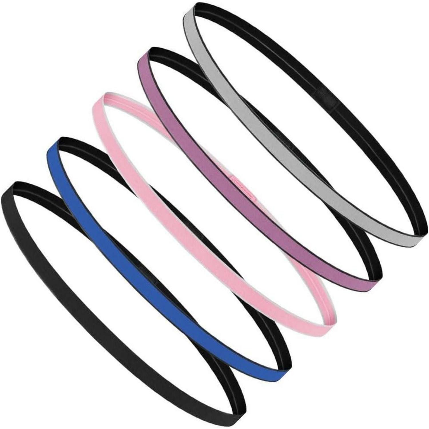 LuxusKollektion Stirnband Sport Stirnbänder, 5er Set, Elastisch, Anti-Rutsch, Atmungsaktiv