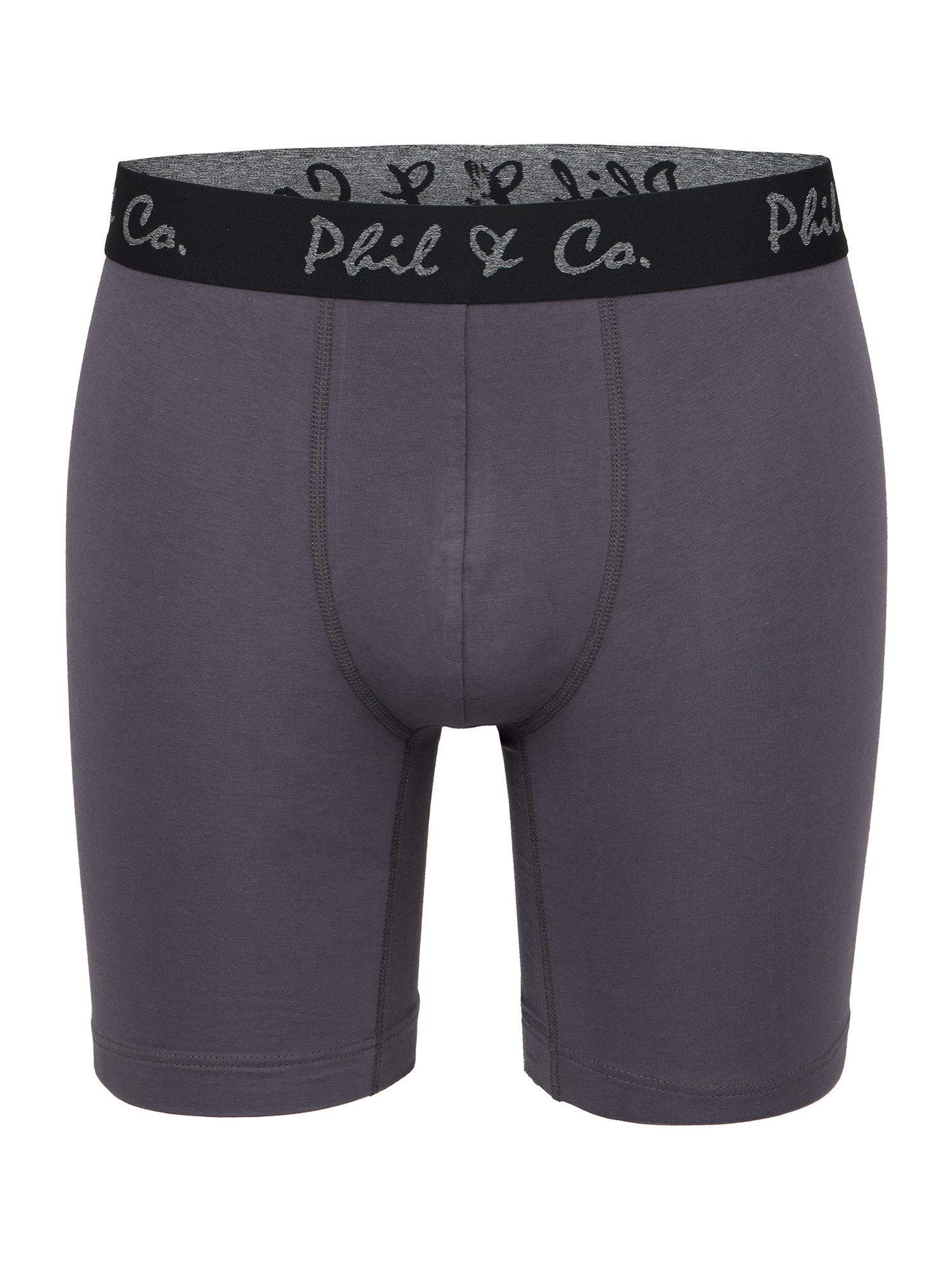 Phil & Co. Langer Boxer Long Boxer Briefs - langes Bein - Jersey - ohne störendes Etikett (2-St) Retroshorts Boxershorts Multipack Mehrpack Baumwolle Herren 2-P – Bild 3 von 5