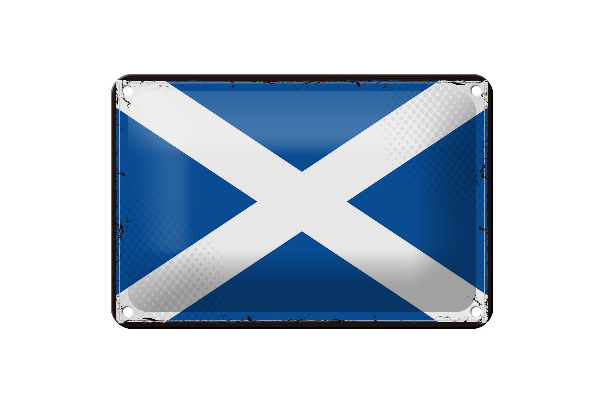Femer GmbH Metallschild Flagge Schottlands 18x12cm Retro Flag Scotland, (1 St), gewölbte Oberfläche, abgerundete Ecken, umgeschlagene Kanten