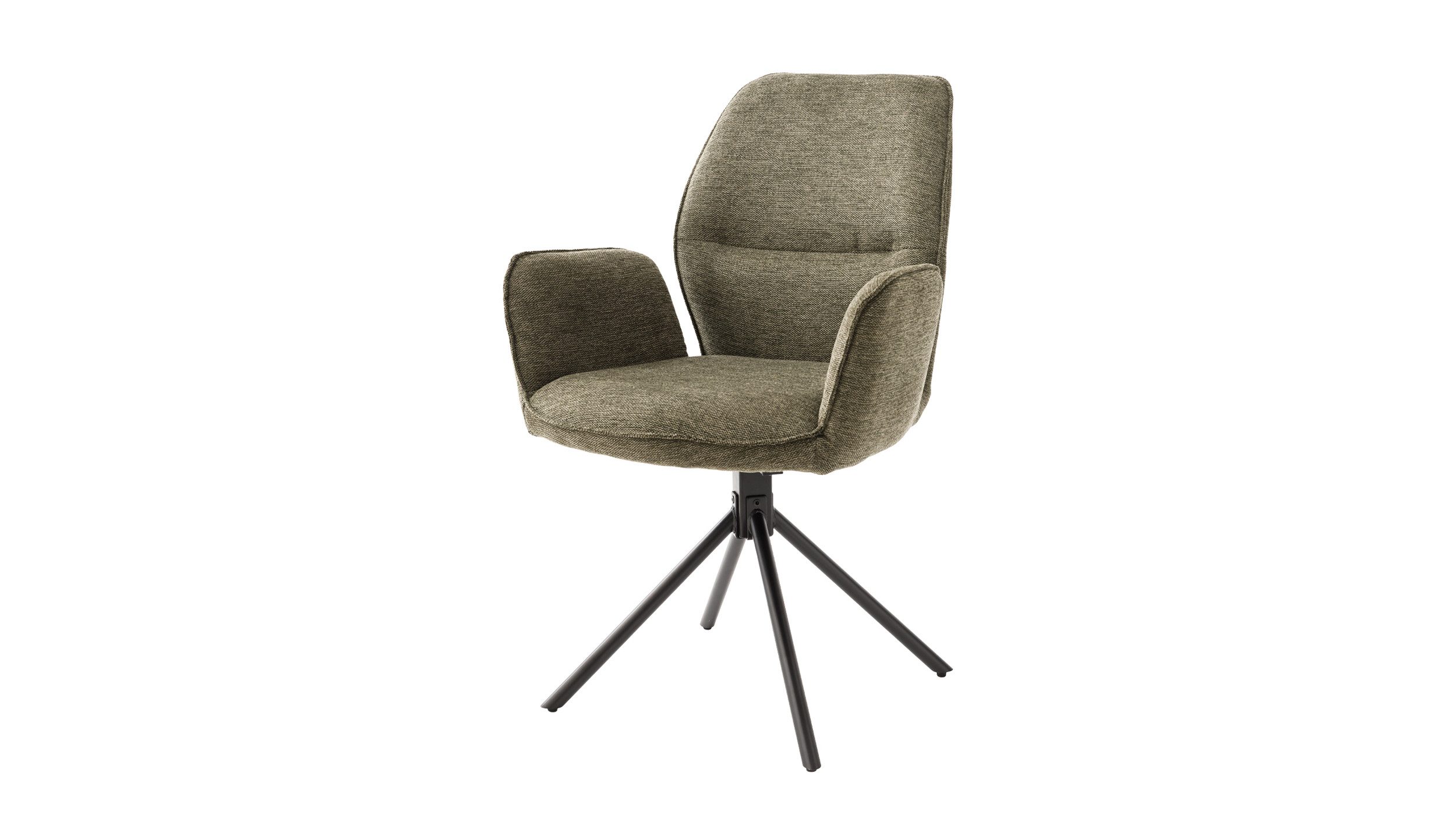 Massivart® Polsterstuhl mit Armlehnen / Stoffbezug Chenille-Optik / drehbar günstig online kaufen