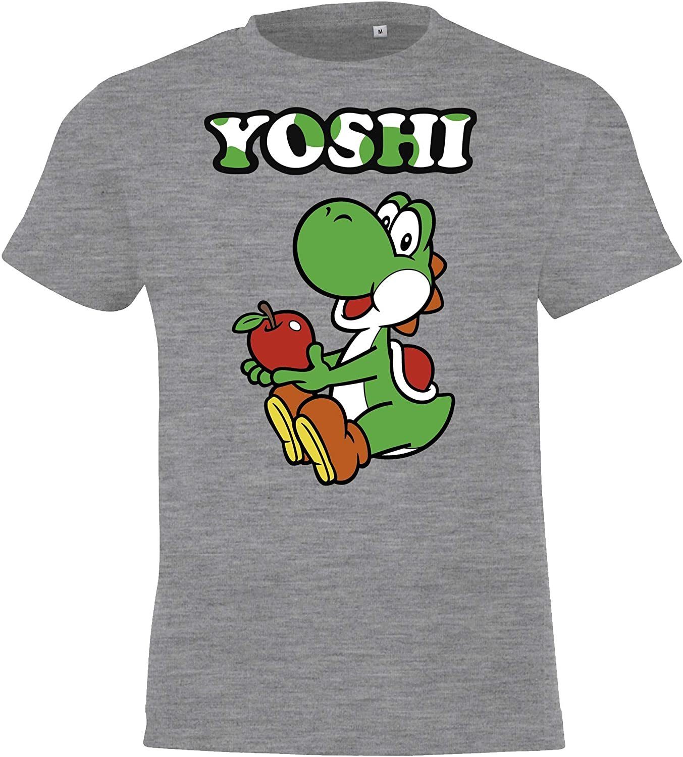 Youth Designz T-Shirt Kinder Baby T-Shirt Yoshi für Jungen & Mädchen mit trendigem Front Print Grau
